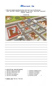 English Worksheet: Places in town