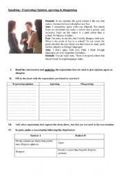 English Worksheet: Expressing Opinions