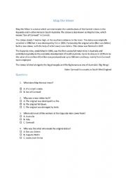English Worksheet: Map the Miner