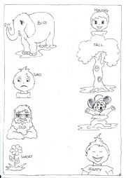 English Worksheet: opposites for children