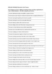 English Worksheet: Past Narrative Tenses 