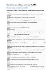 English Worksheet: Listening. A robbery.