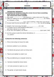 English Worksheet:  Causatives 1  have something done