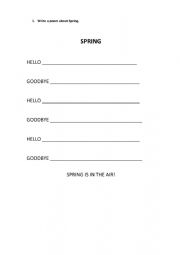 English Worksheet: Spring