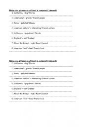 English Worksheet: exercises to compare