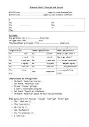 English Worksheet: grammar-have has got