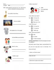 English Worksheet: personal information