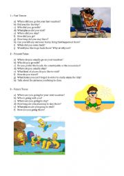 English Worksheet: My vacation - past tense