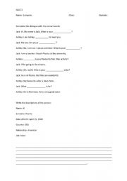 English Worksheet: Introducing oneself