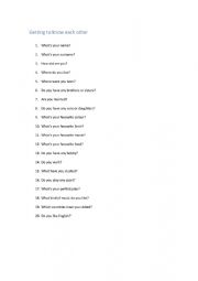 Get to know each other