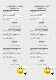 English Worksheet: Don�t worry be happy Bobby McFerrin