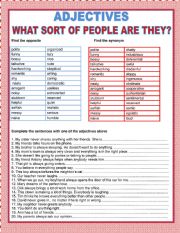 Adjectives - What sort of people are they?