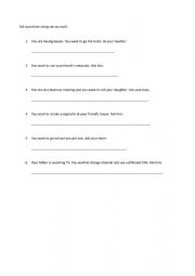 English Worksheet: Can Could for Permission