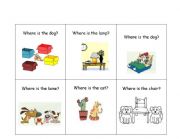 English Worksheet: Where is...? Prepositions of place speaking cards part 2