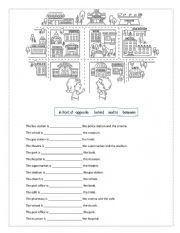 English Worksheet: Preposition of place