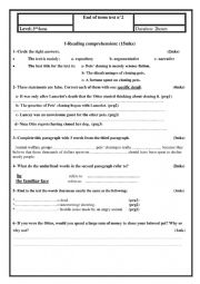 English Worksheet: full term test 2 3rd form