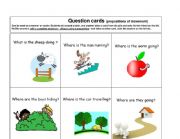 Where is ... going? Prepositions of movement speaking cards Part 1