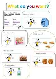 English Worksheet: What do you want?