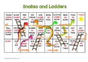 English Worksheet: Snakes and Ladder for Family and Friends 1, Unit 5