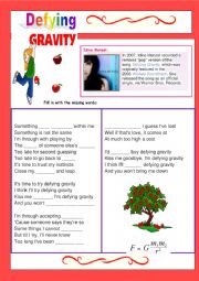 English Worksheet: SONG: Defying Gravity