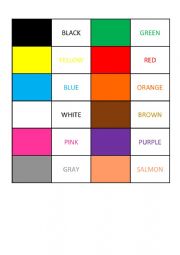 English Worksheet: Colours memory game