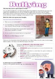 English Worksheet: BULLYING