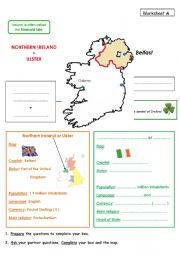 English Worksheet: Ireland Facts Pair Work