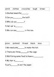 English Worksheet: sight words