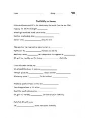 English Worksheet: Faithfully