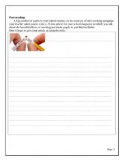 English Worksheet: unit 4 lesson 1 quit smoking