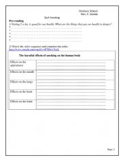 English Worksheet: unit 4 lesson 1 quit smoking