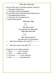 English Worksheet: There was/ There were