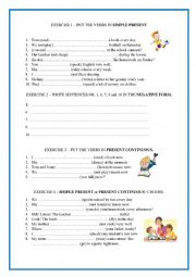 English Worksheet: Simple present Versus present continuous