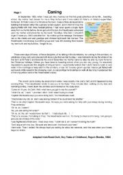 English Worksheet: reading comprehension Roald Dahl�s autobiography Boy, Tales of childhood