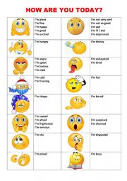 English Worksheet: How are you today?