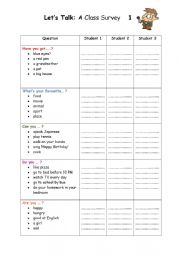 Class survey