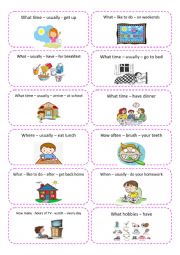 English Worksheet: SPEAKING CARDS