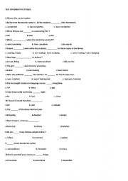 English Worksheet: Narrative Tense test