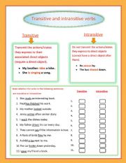 Transitive and intransitive verbs