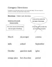 English Worksheet: Following Directions