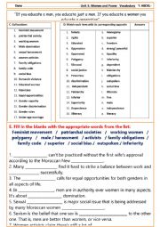 Women and Power: collocations and antonyms