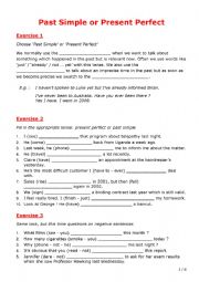 English Worksheet: Present Simple Vs. Present Perfect