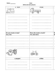 English Worksheet: Writing practice for kids