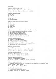 English Worksheet: 8th grade