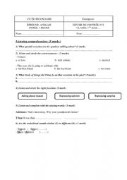 1st form Mid-Term Test 2