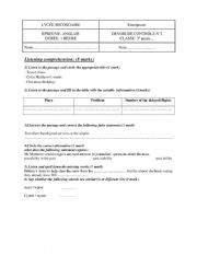 English Worksheet: 3rd form mid-term-test 2
