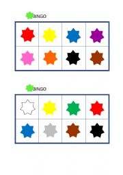 English Worksheet: Bingo colours