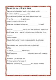 English Worksheet: Count on me