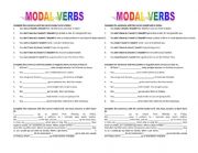 English Worksheet: Modal Verbs