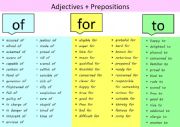 English Worksheet: Adjectives and Prepositions